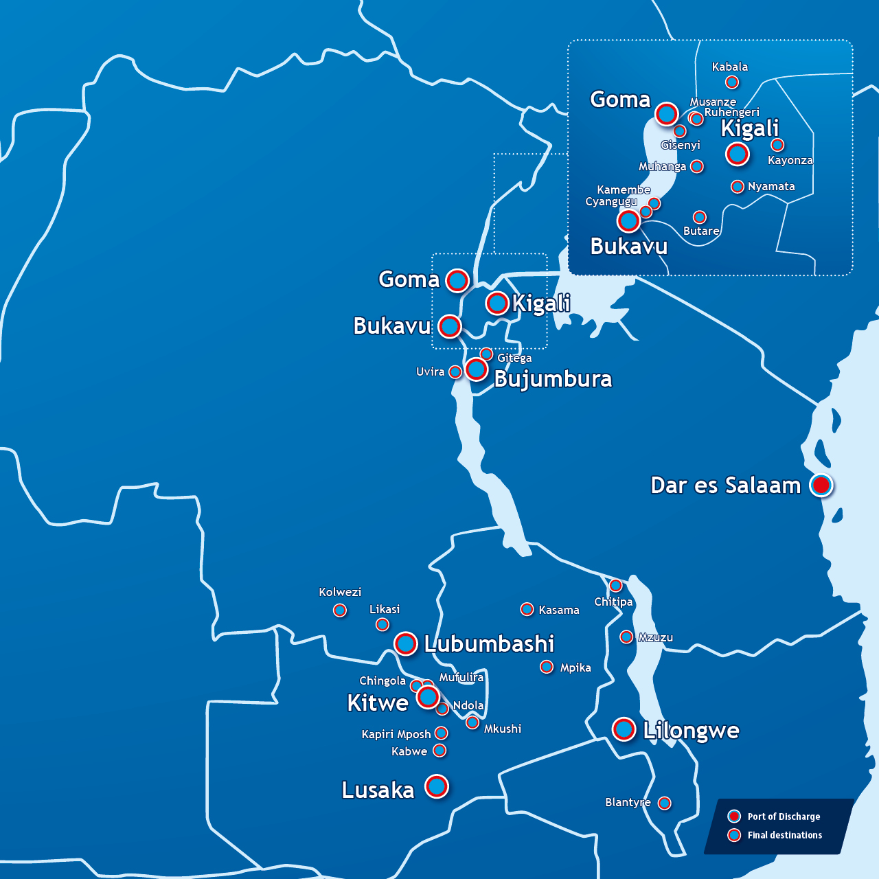 Inland Dar es Salaam connections
