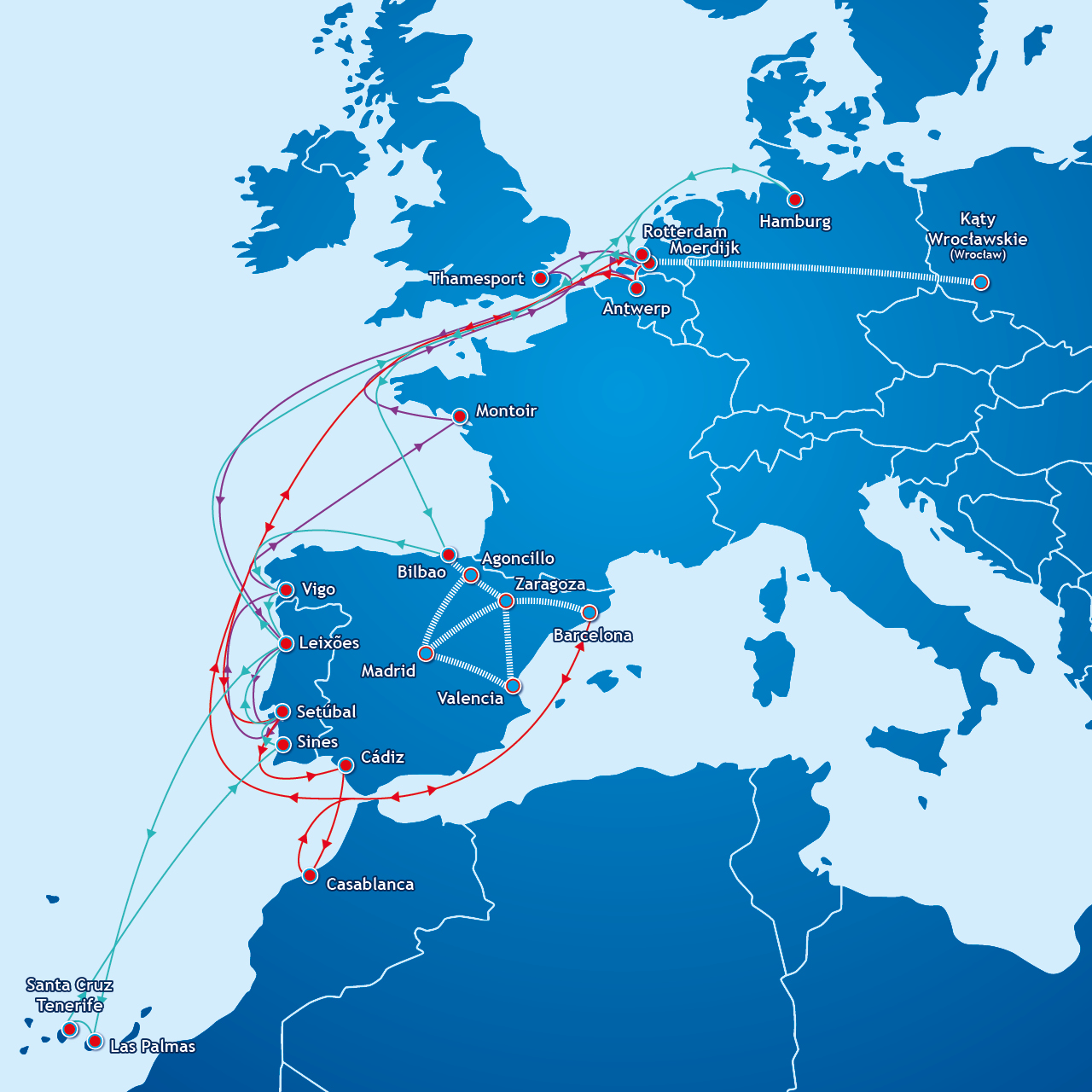Inland Poland with short sea connections
