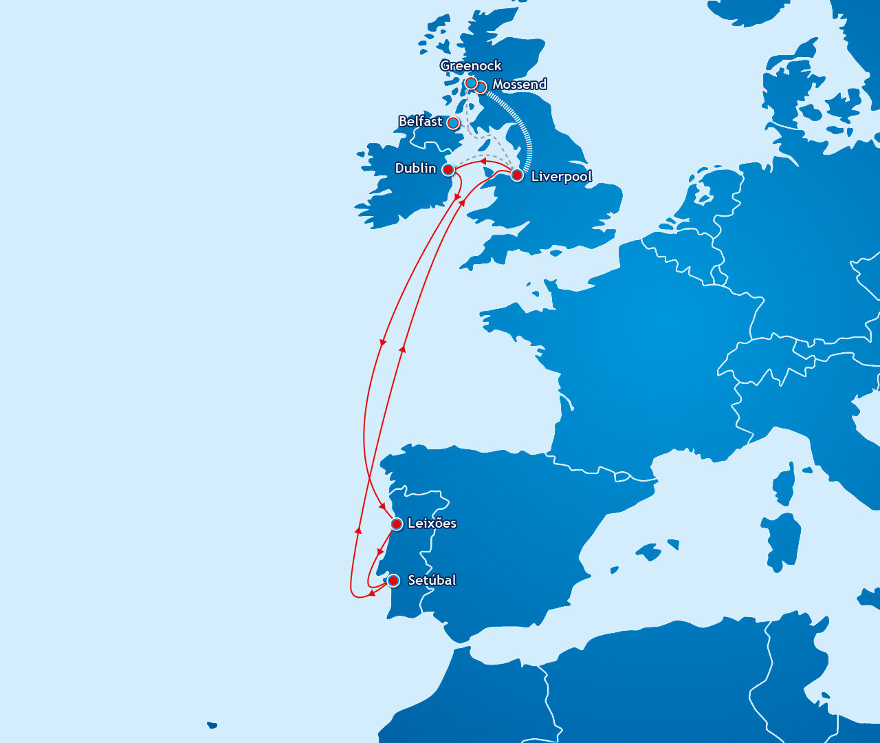 UK-Ireland to Portugal Service